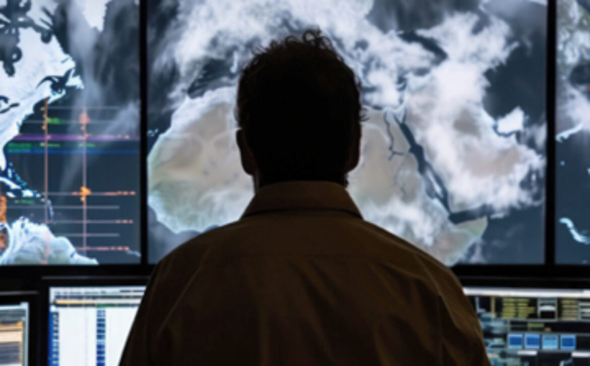 meteorologist analyzing weather dates, generative ai